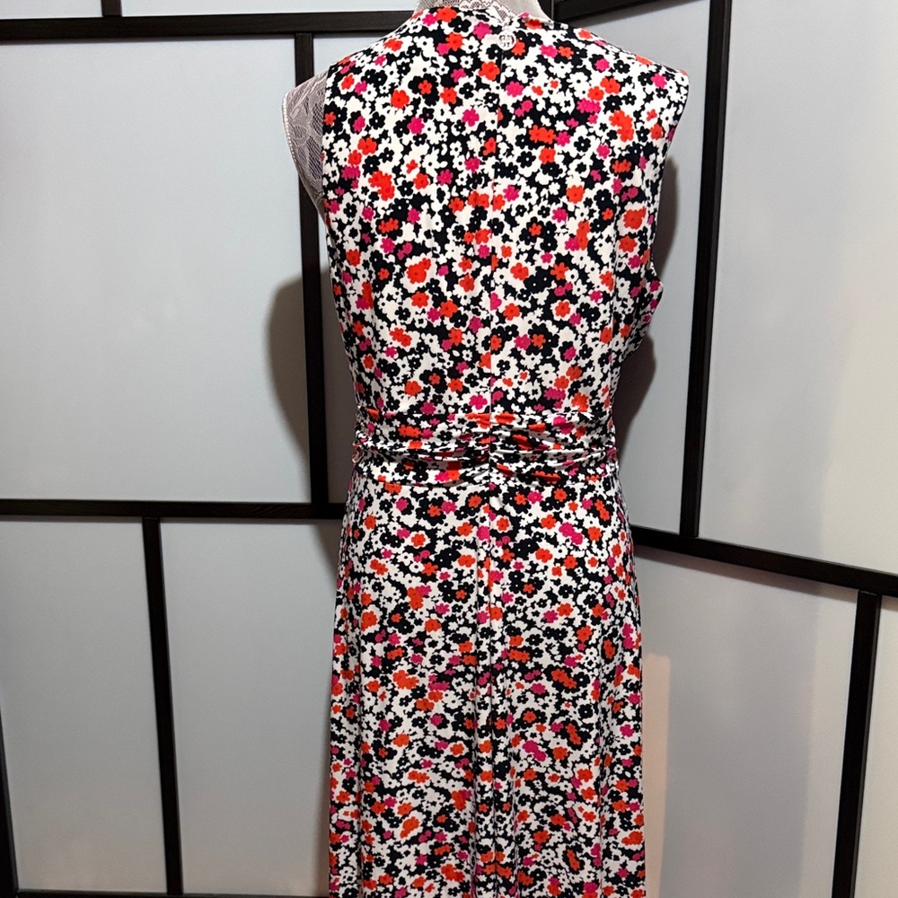 Tommy Hilfiger Black, White & Red Floral Midi Dress - Picture 3 of 5